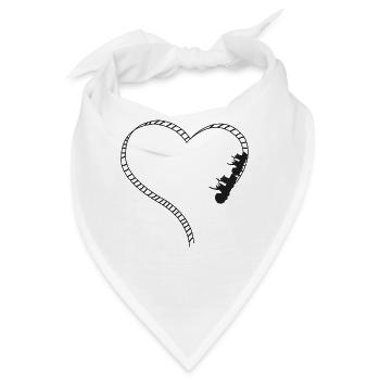 Roller Coaster Heart - Bandana - Weiß - Vorne