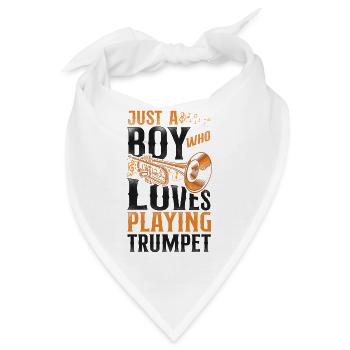 Trumpet Player Vintage Just A Boy - Bandana - Weiß - Vorne