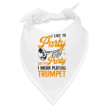 Trumpet Player Vintage I Like To - Bandana - Weiß - Vorne