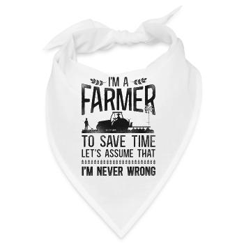Farming Farmer Tractor Vintage I'm - Bandana - Weiß - Vorne