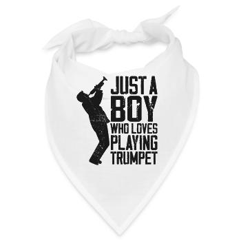 Trumpet Player Vintage Just A Boy - Bandana - Weiß - Vorne