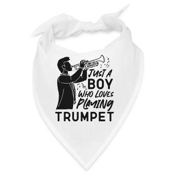 Trumpet Player Just A Boy Who - Bandana - Weiß - Vorne