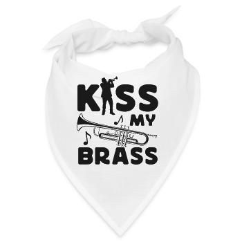 Trumpet Player Pun Kiss My Brass - Bandana - Weiß - Vorne