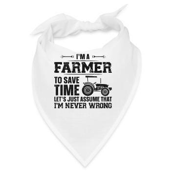 Farming Farmer Vintage Tractor I'm - Bandana - Weiß - Vorne