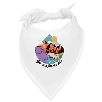 Go wild for a while Wildnis Berg Natur - Bandana - Weiß - Vorne
