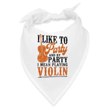 Violin Violinist Vintage I Like To - Bandana - Weiß - Vorne