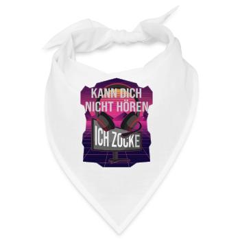 Ich zocke - Gamer Gaming Zocker headset - Bandana - Weiß - Vorne