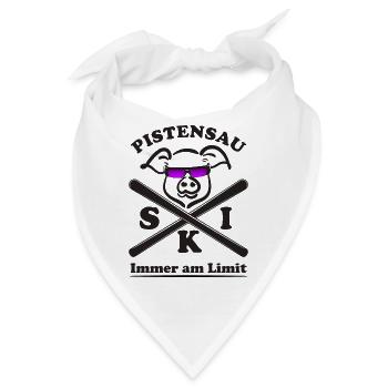 Pistensau immer am Limit Skifahren Ski - Bandana - Weiß - Vorne