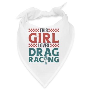 Drag Racing Race Car Girl This - Bandana - Weiß - Vorne