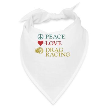 Drag Racing Race Car Girl Peace - Bandana - Weiß - Vorne