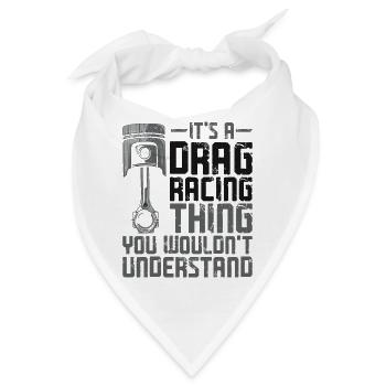 Drag Racing Race Car Vintage It's - Bandana - Weiß - Vorne