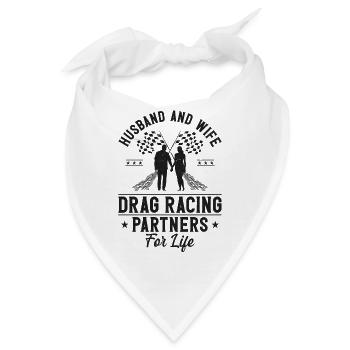 Drag Racing Race Car Husband Wife - Bandana - Weiß - Vorne