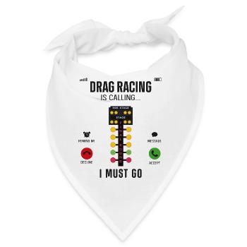 Drag Racing Race Car Phone Display - Bandana - Weiß - Vorne