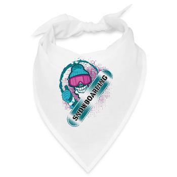 Snowboarding Snowboard Wintersport - Bandana - Weiß - Vorne