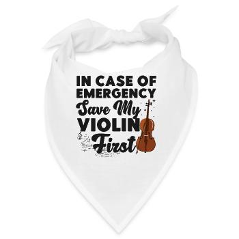 Violin Violinist In Case Of - Bandana - Weiß - Vorne