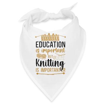 Knitting Knitter Education Is - Bandana - Weiß - Vorne