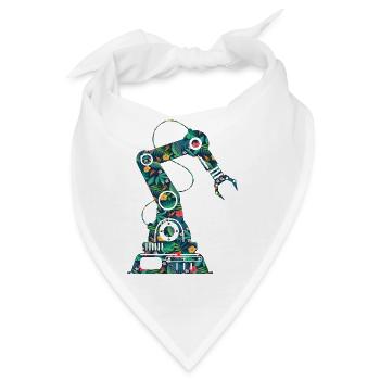 Robot Robotics Engineer Flower - Bandana - Weiß - Vorne