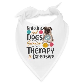 Knitting Knitter Dog Pug Knitting - Bandana - Weiß - Vorne