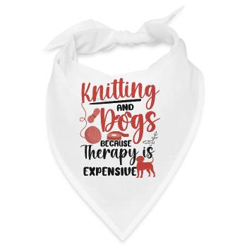 Knitting Knitter Dog Knitting And - Bandana - Weiß - Vorne