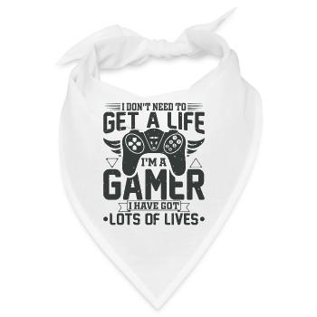 Gamer gaming zocken Computerspiel Controller - Bandana - Weiß - Vorne