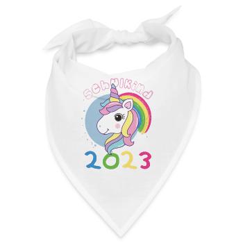 Einhorn Einschulung Schulanfang Schultüte - Bandana - Weiß - Vorne