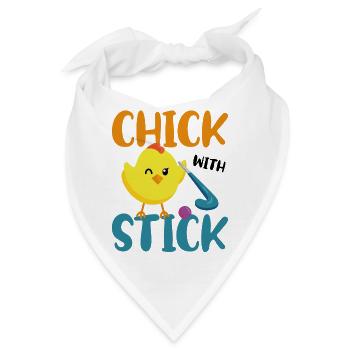 Field Hockey Chicken Chick With - Bandana - Weiß - Vorne