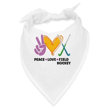 Field Hockey Peace Love Field - Bandana - Weiß - Vorne
