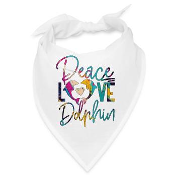 Dolphin Peace Love Dolphin - Bandana - Weiß - Vorne