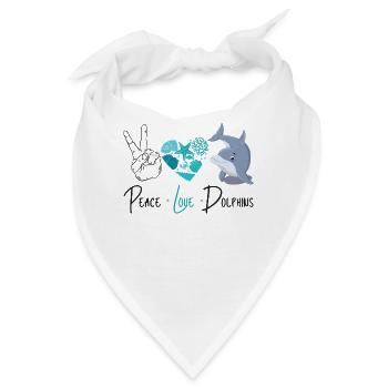 Dolphin Peace Love Dolphin - Bandana - Weiß - Vorne