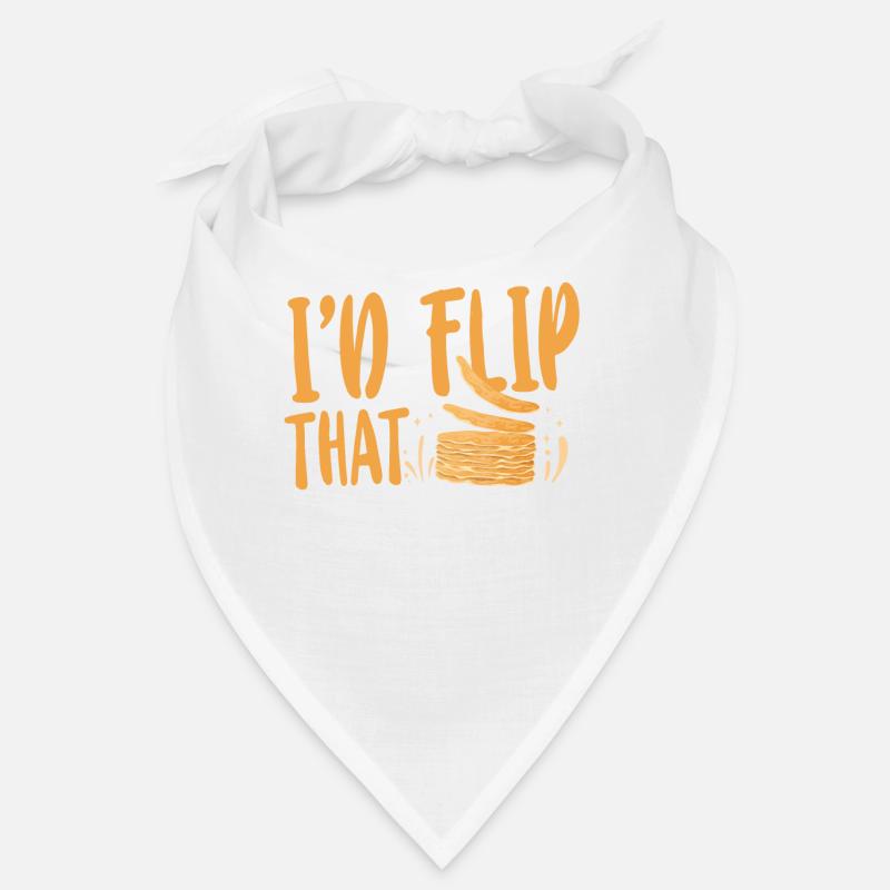 Pancake Lover Kids Pun I'd Flip Bandana