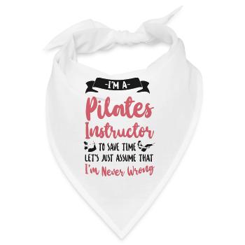 Pilates Instructor Teacher I'm A - Bandana - Weiß - Vorne