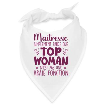 Herrin Top Frau - Herrin Geschenk - Bandana - Weiß - Vorne