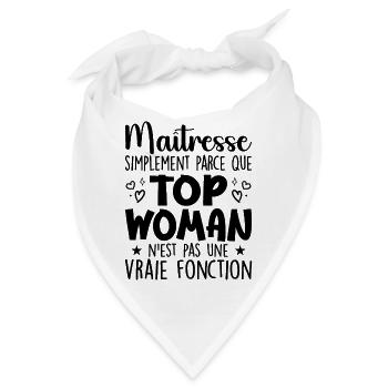 Herrin Top Frau - Herrin Geschenk - Bandana - Weiß - Vorne