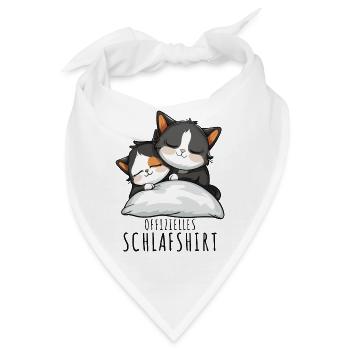Katzen Schlafshirt Katze Offizielles Schlafshirt - Bandana - Weiß - Vorne