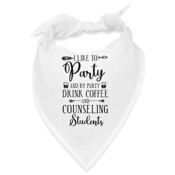School Counselor Coffee I Like To - Bandana - Weiß - Vorne