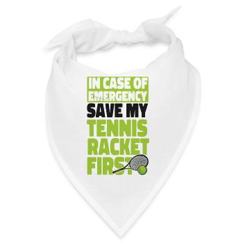 Funny Tennis Player Racket In Case - Bandana - Weiß - Vorne