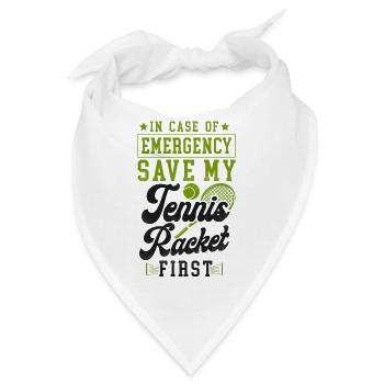 Funny Tennis Player Racket In Case - Bandana - Weiß - Vorne