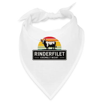 Rinderfilet krümelt nicht Spruch Grillen Carnivor - Bandana - Weiß - Vorne