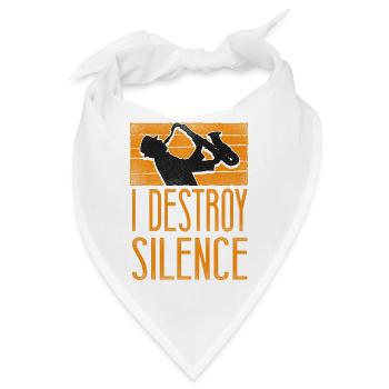 Saxophone I Destroy Silence - Bandana - Weiß - Vorne