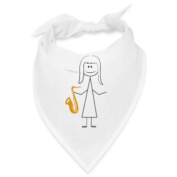 Saxophone Saxophone Girl - Bandana - Weiß - Vorne