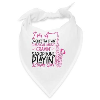 Saxophone I'm A Orchestra Lovin' - Bandana - Weiß - Vorne