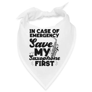 Saxophone In Case Of Emergency - Bandana - Weiß - Vorne