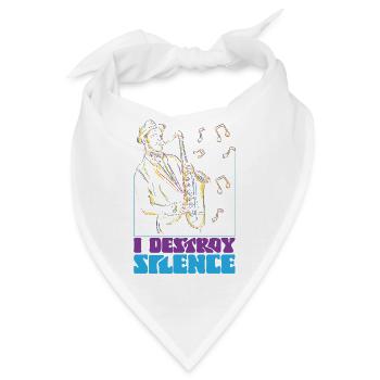 Saxophone I Destroy Silence - Bandana - Weiß - Vorne