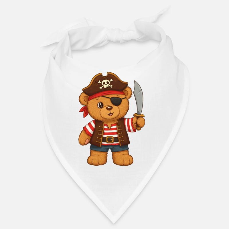 Teddy Bear Pirate - Bandana - white