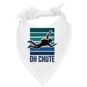 OH CHUTE Lustiger Fallschirmspringen Fallschirmspringen Humor Design - Bandana - Weiß - Vorne