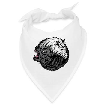 Ying-Yang-Wolf - Bandana - Weiß - Vorne