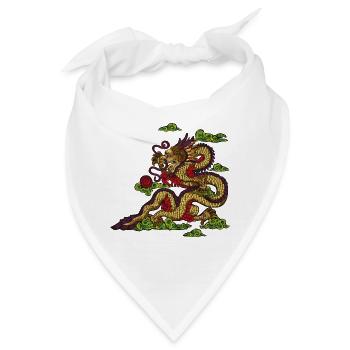 Chinesischer Drache - Bandana - Weiß - Vorne