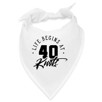 Das Leben Beginnt Bei 40 Knoten Kitesurfer Kite - Bandana - Weiß - Vorne