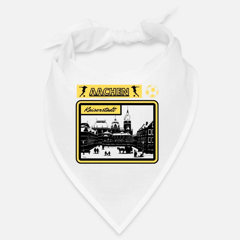 Aachen Kaiserstadt Nostalgie Fan Ölbilddesign - Bandana - Weiß