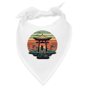 Japanischer Tempel - Bandana - Weiß - Vorne